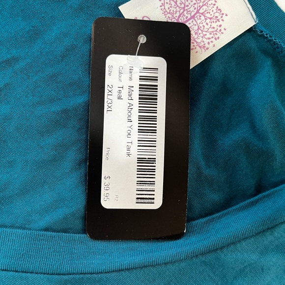 Brand New Silver Icing Turquoise Tank Top XXL-XXXL - Picture 2 of 4